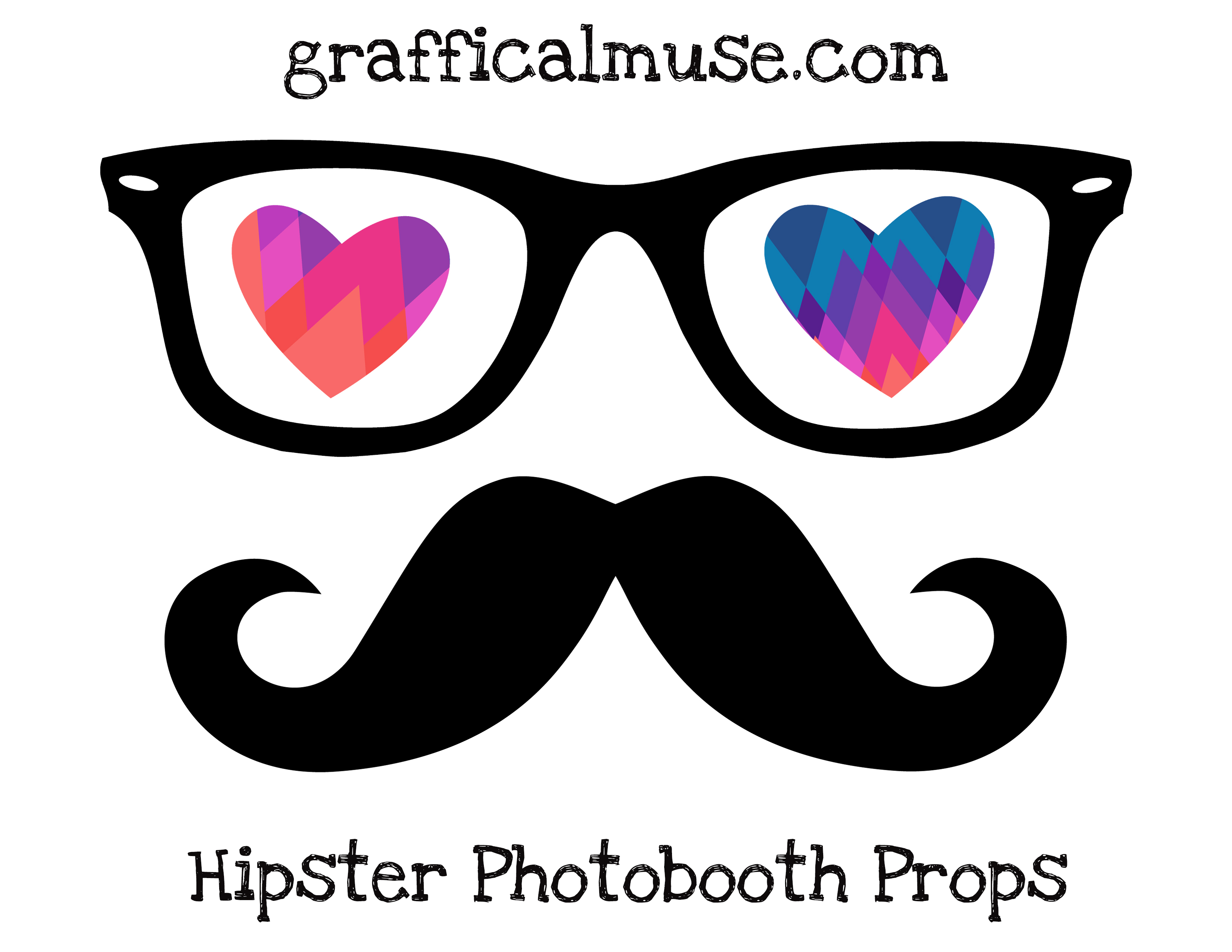 free printable hipster photo booth props for valentine's day -